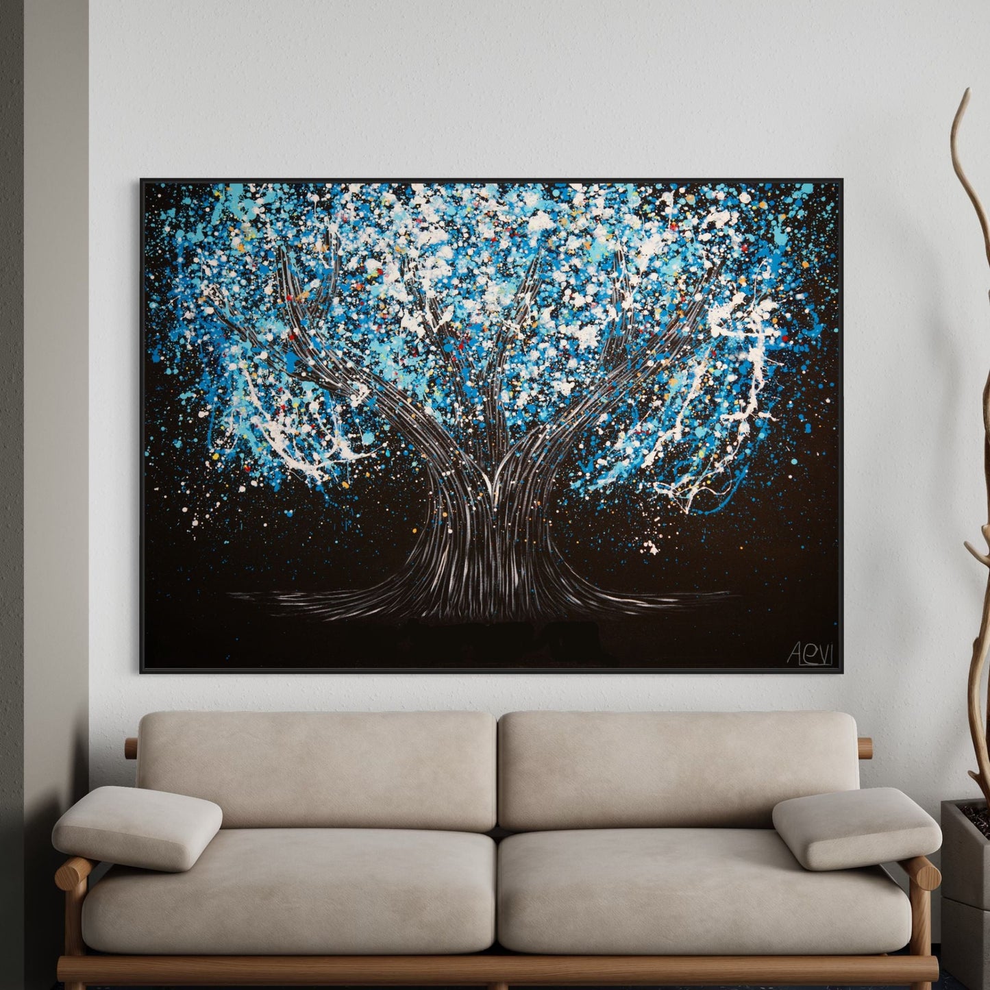 ORIGINAL ARTWORK - Tree Of Happiness - Midnight Serenity - BY Albert Levi Art