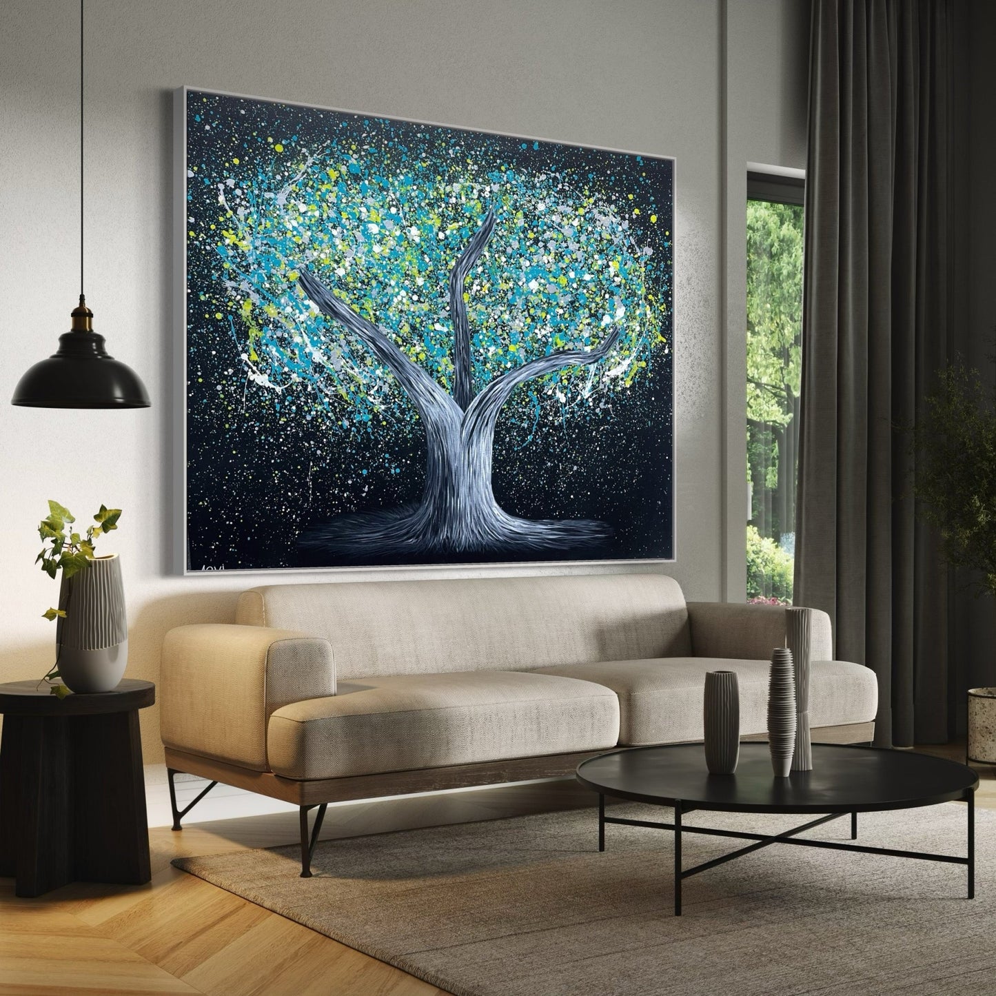 ORIGINAL ARTWORK - Tree of Heppines - Glow in The Dark - BY Albert Levi Art