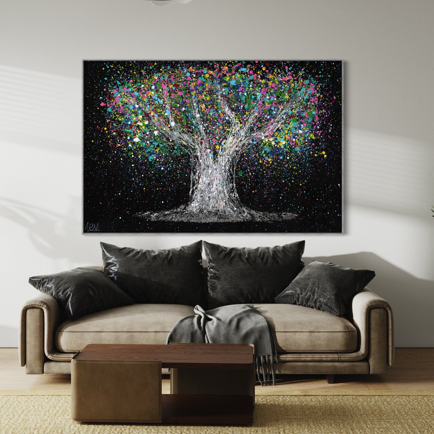 ORIGINAL ARTWORK - Tree Of Life - Colorful Dream - Canvas BY Albert Levi Art