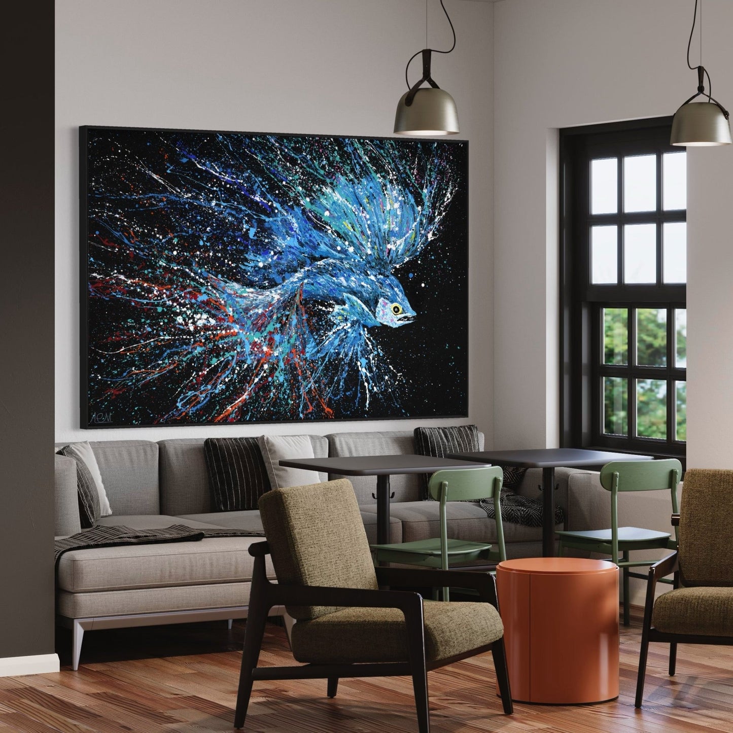 ORIGINAL ARTWORK - TURBULENT WATER - Canvas BY Albert Levi Art