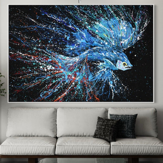 ORIGINAL ARTWORK - TURBULENT WATER - Canvas BY Albert Levi Art