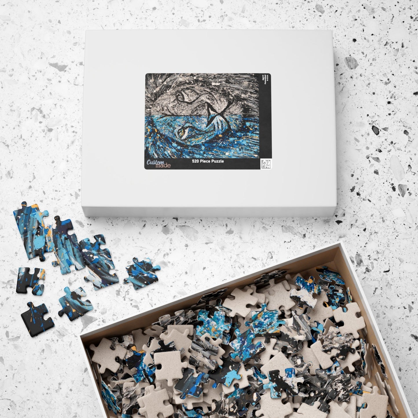 Puzzle - Blue & white intensity - Puzzle BY Albert Levi Art