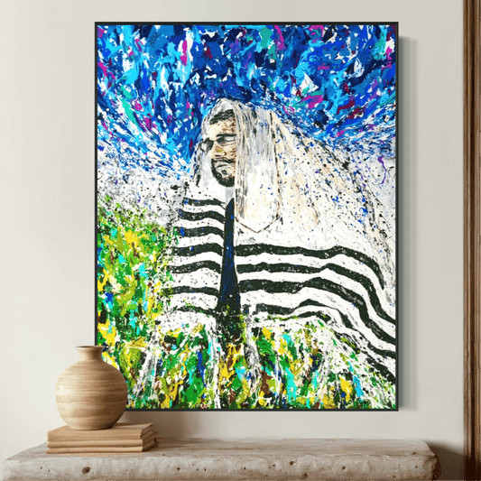 Colorful Canvas: "Rabbi - Israel" by Albert Levi Art
