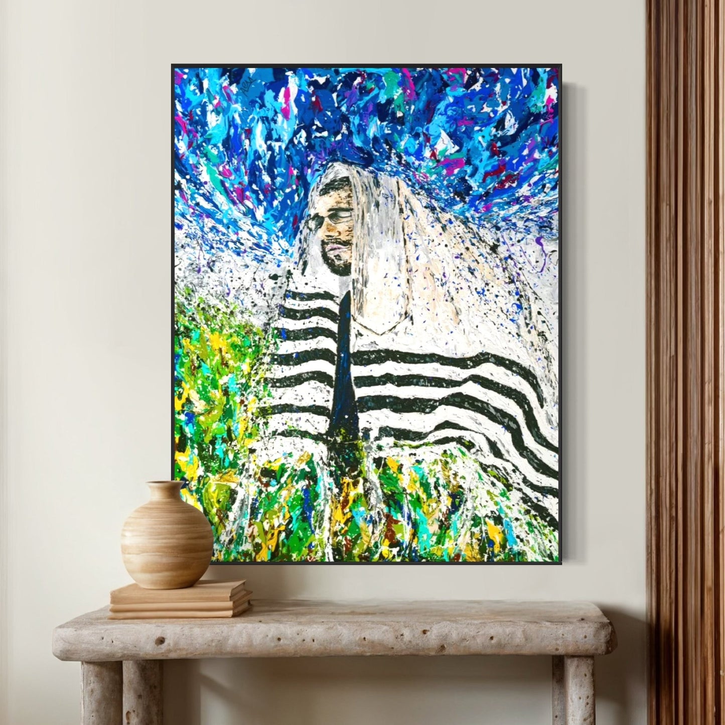 Colorful Canvas: "Rabbi - Israel" by Albert Levi Art