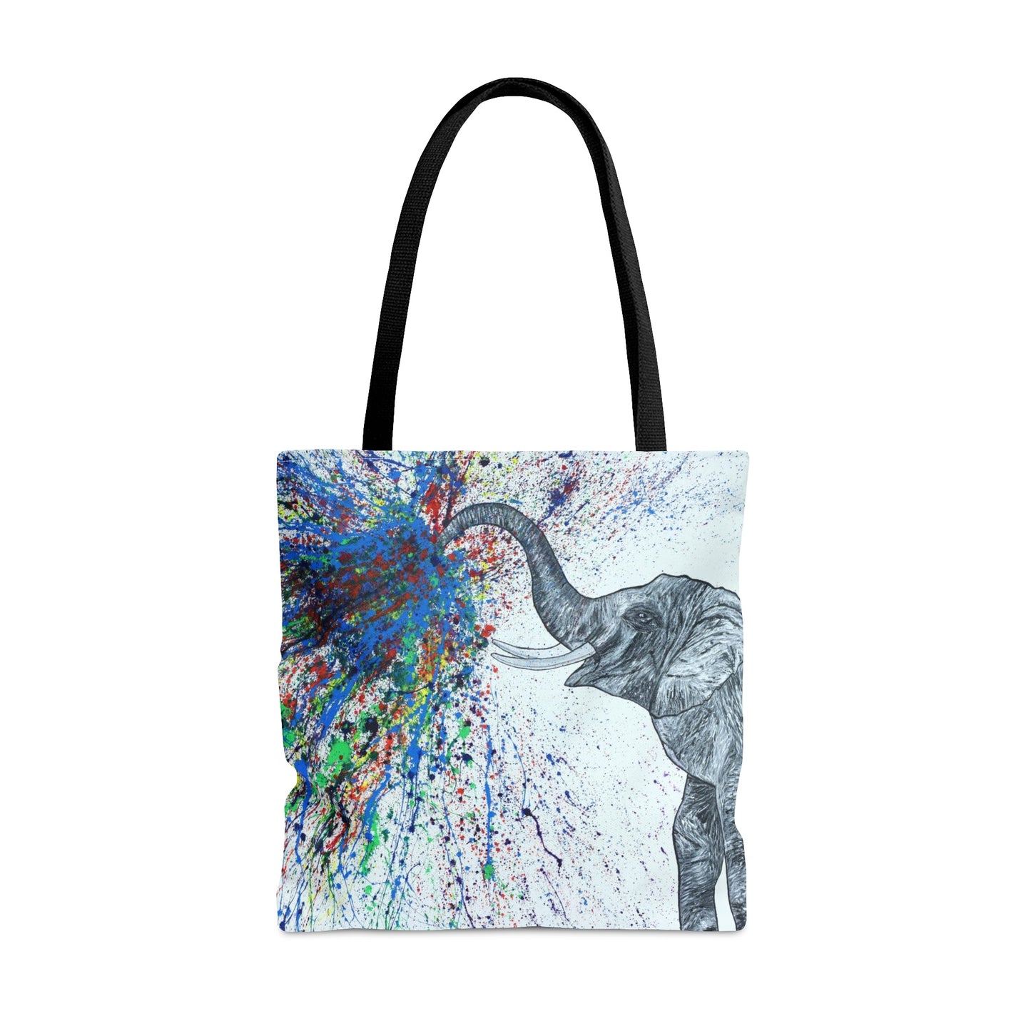 Tote Bag - An Elephant Blows - Bags BY Albert Levi Art