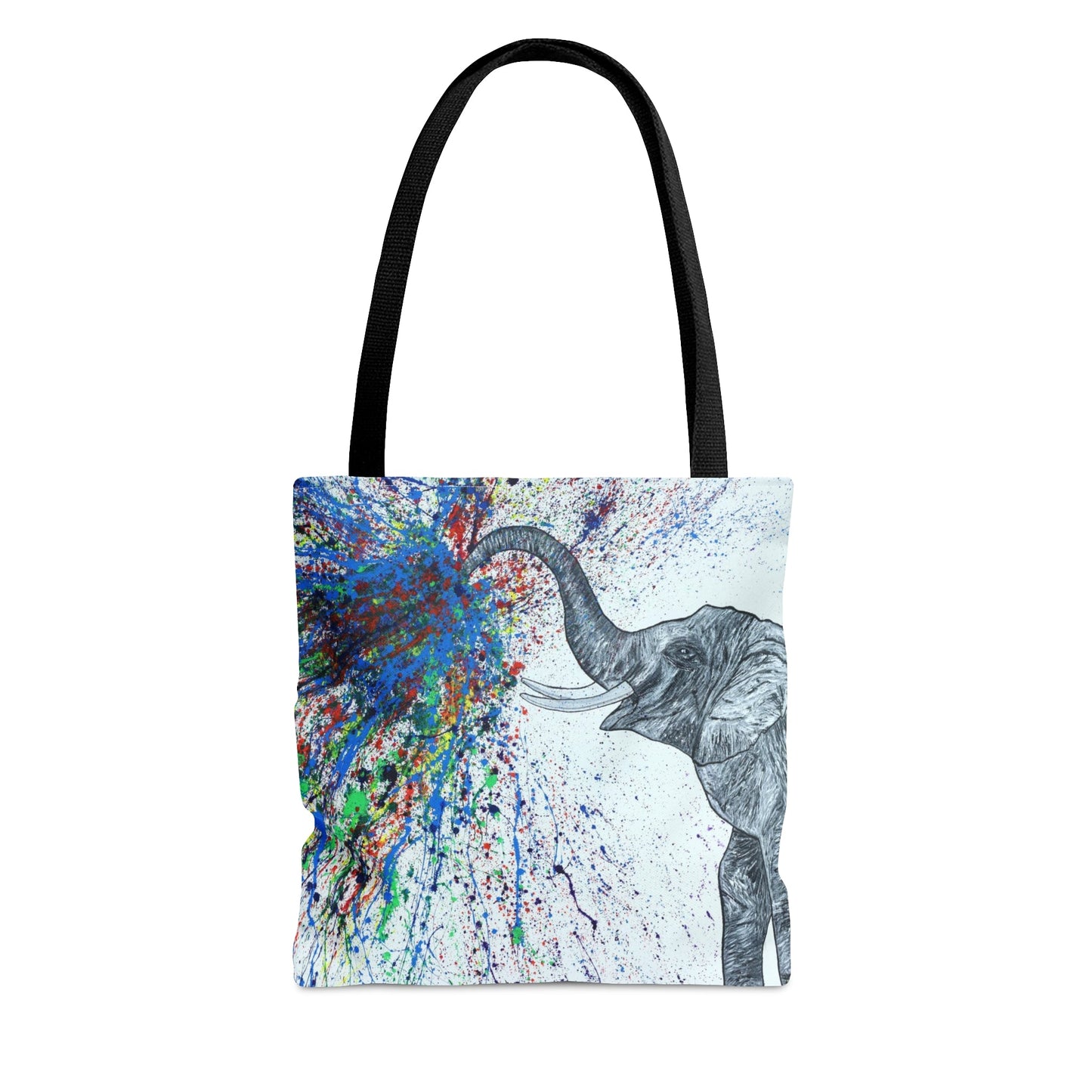 Tote Bag - An Elephant Blows - Bags BY Albert Levi Art