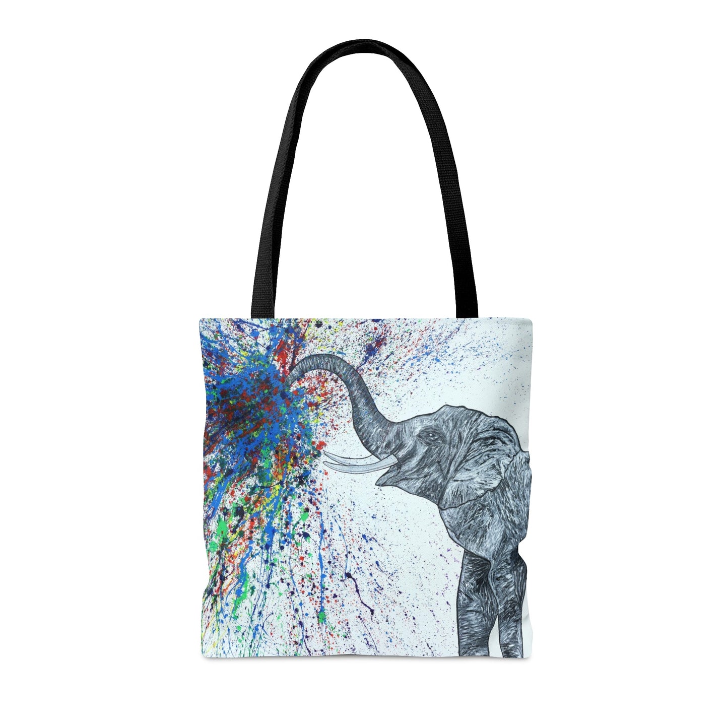 Tote Bag - An Elephant Blows - Bags BY Albert Levi Art