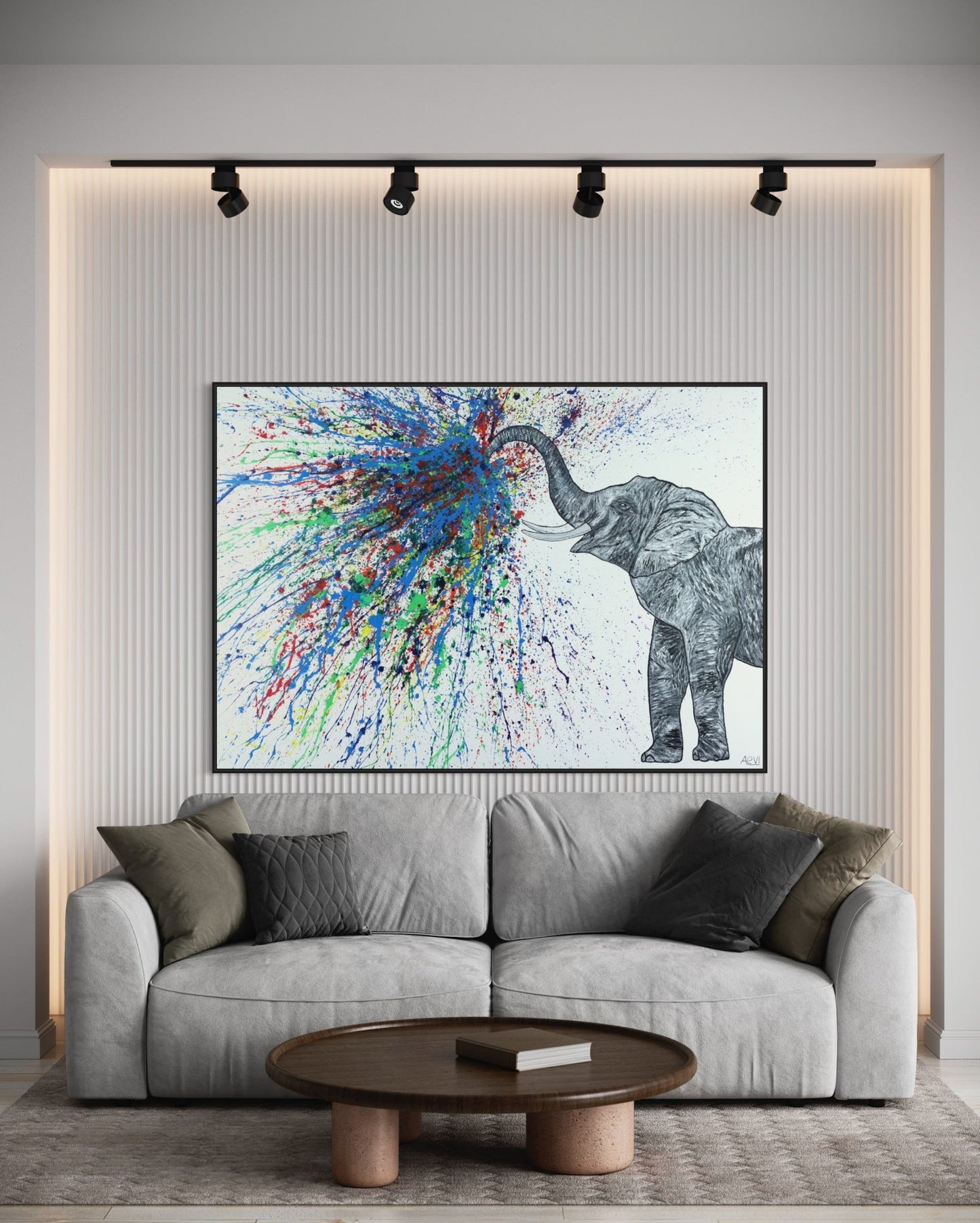 Tote Bag - An Elephant Blows - Bags BY Albert Levi Art