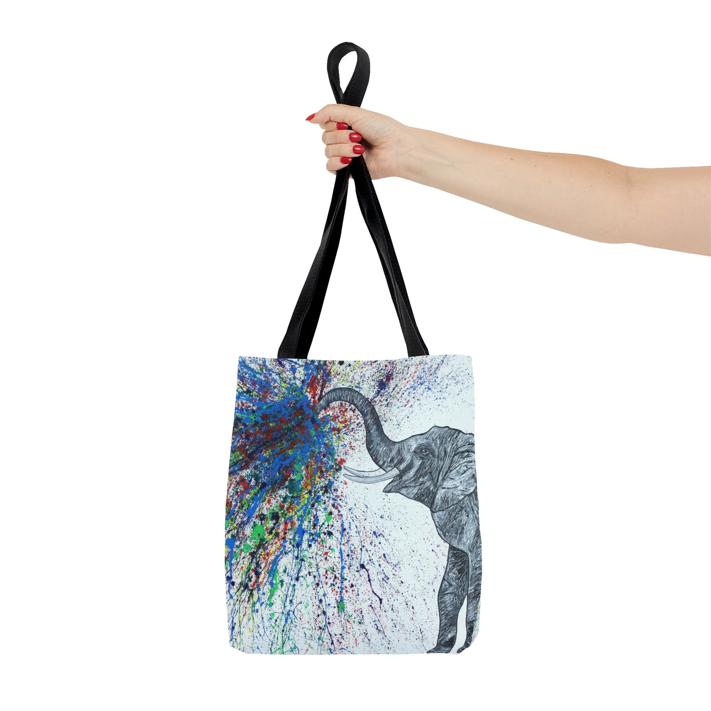 Tote Bag - An Elephant Blows - Bags BY Albert Levi Art