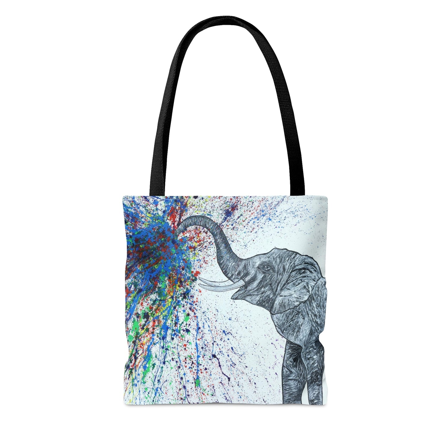 Tote Bag - An Elephant Blows - Bags BY Albert Levi Art