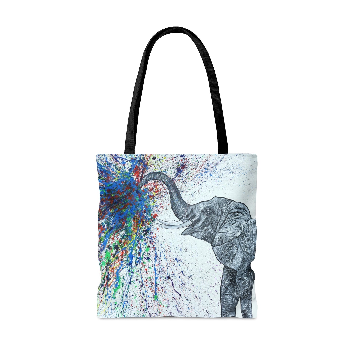 Tote Bag - An Elephant Blows - Bags BY Albert Levi Art