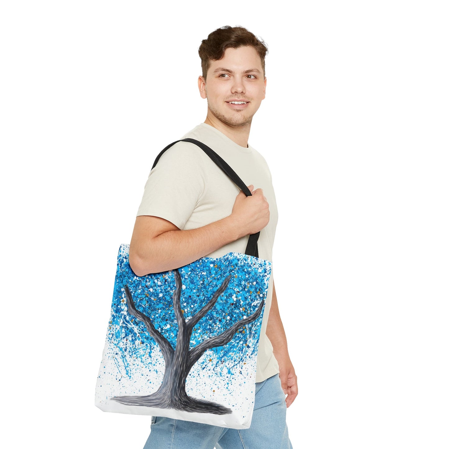 Tote Bag Blue Bliss Tree of Happiness - Bags BY Albert Levi Art
