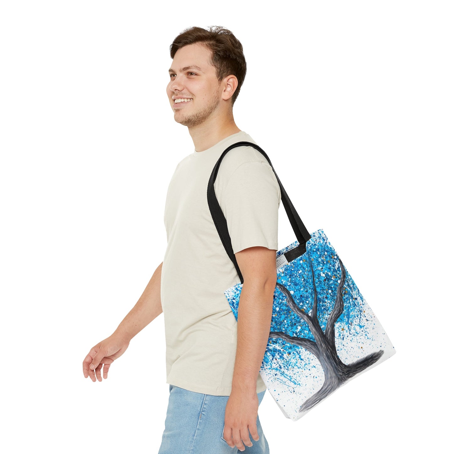 Tote Bag Blue Bliss Tree of Happiness - Bags BY Albert Levi Art