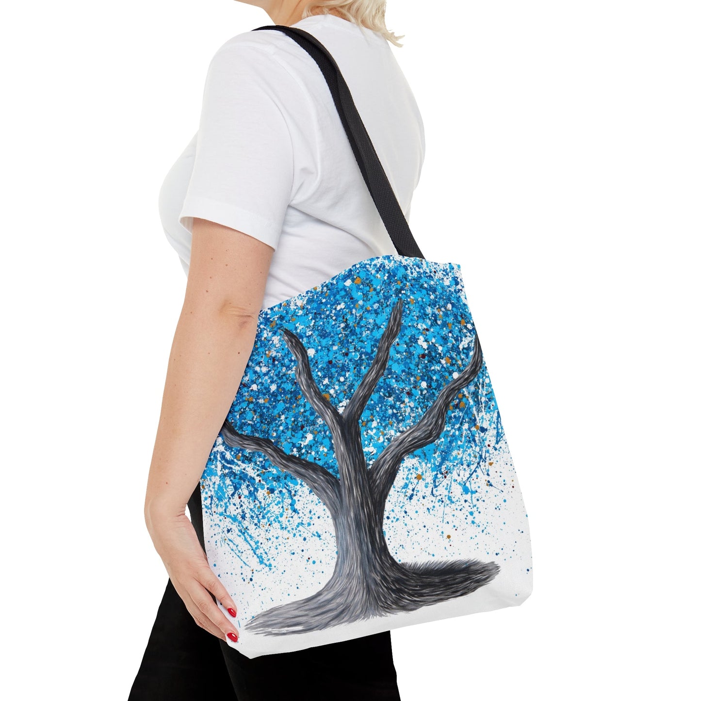 Tote Bag Blue Bliss Tree of Happiness - Bags BY Albert Levi Art