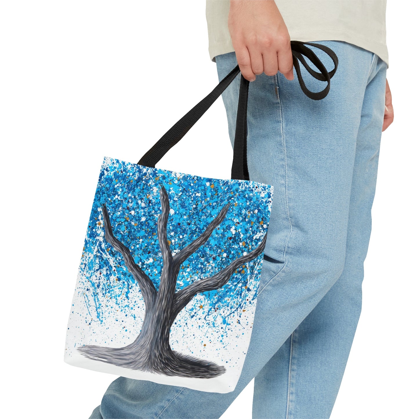 Tote Bag Blue Bliss Tree of Happiness - Bags BY Albert Levi Art