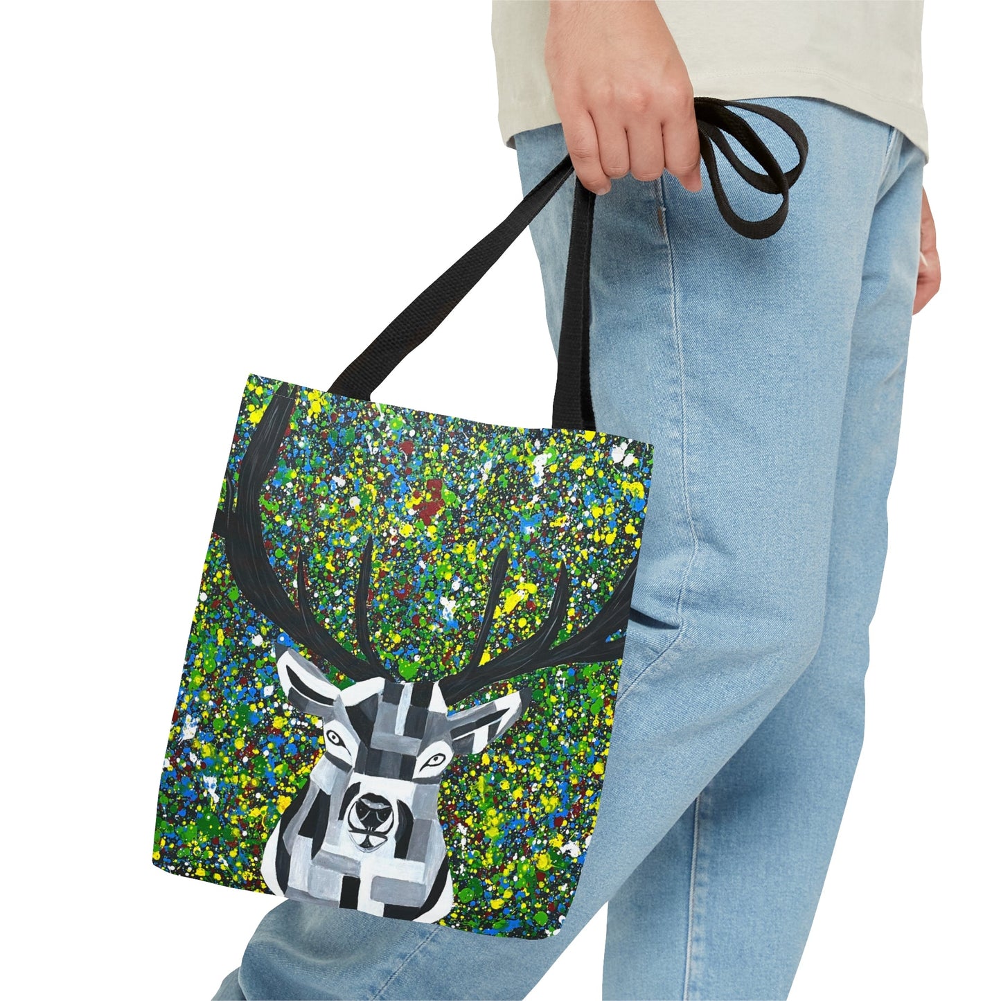 Tote Bag - Colorful Deer - Bags BY Albert Levi Art