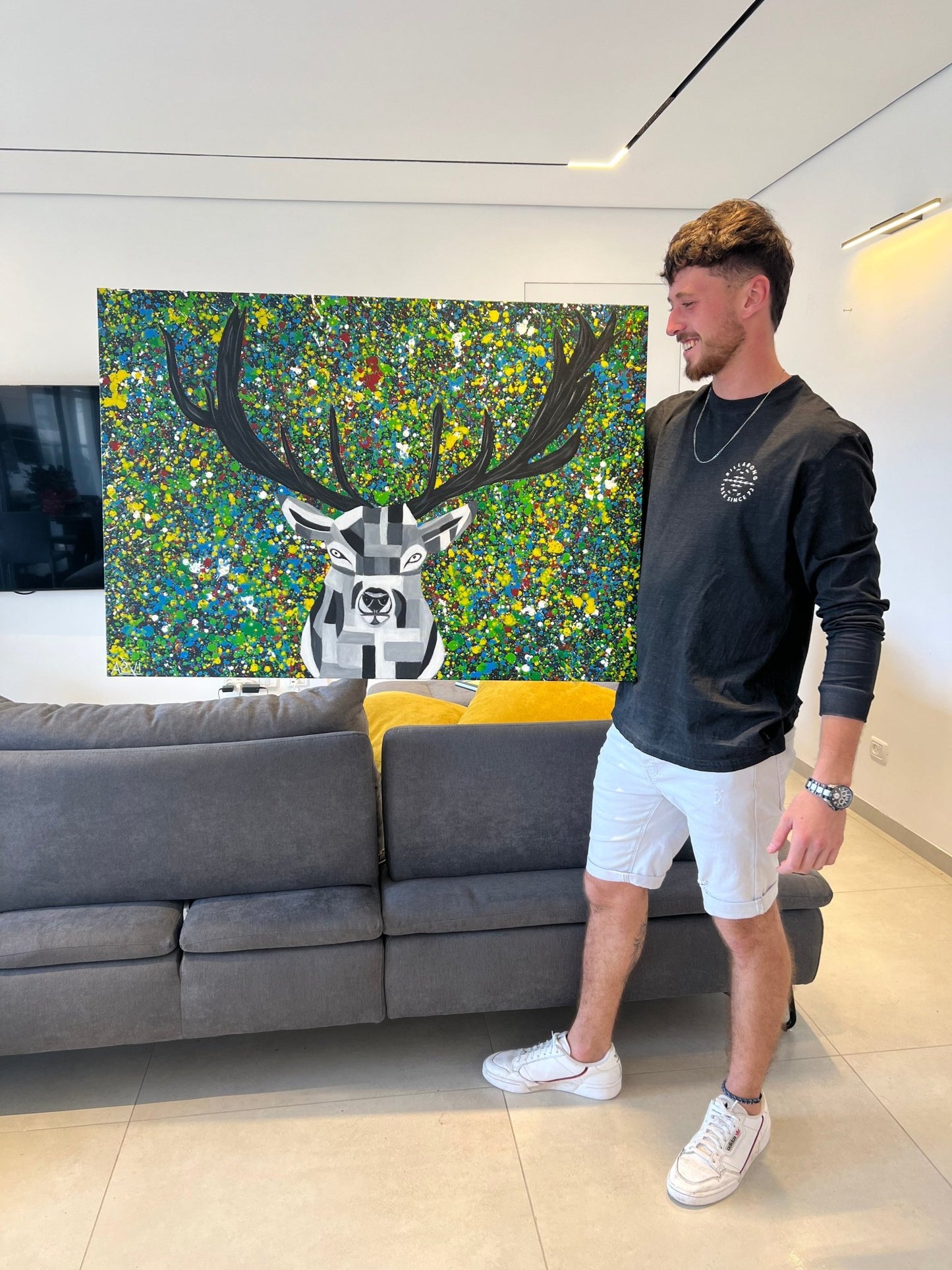 Tote Bag - Colorful Deer - Bags BY Albert Levi Art