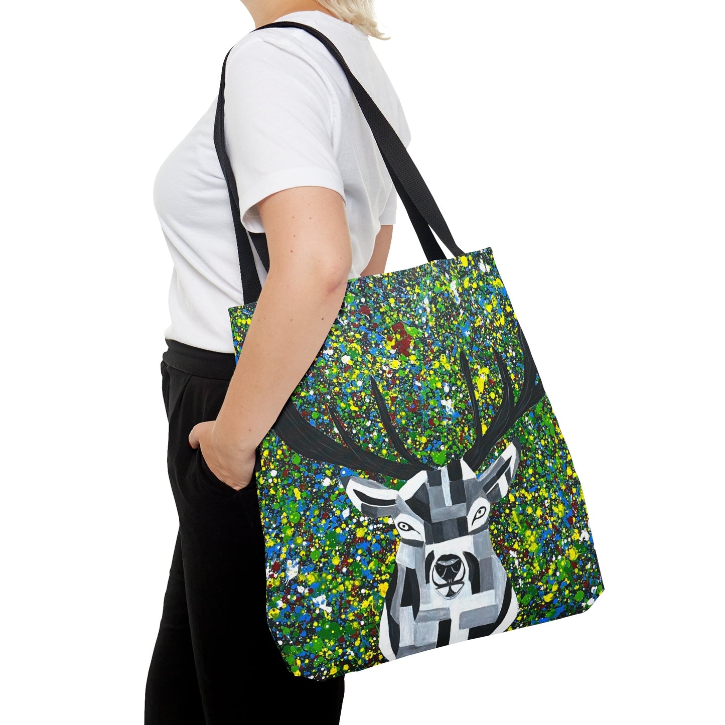 Tote Bag - Colorful Deer - Bags BY Albert Levi Art