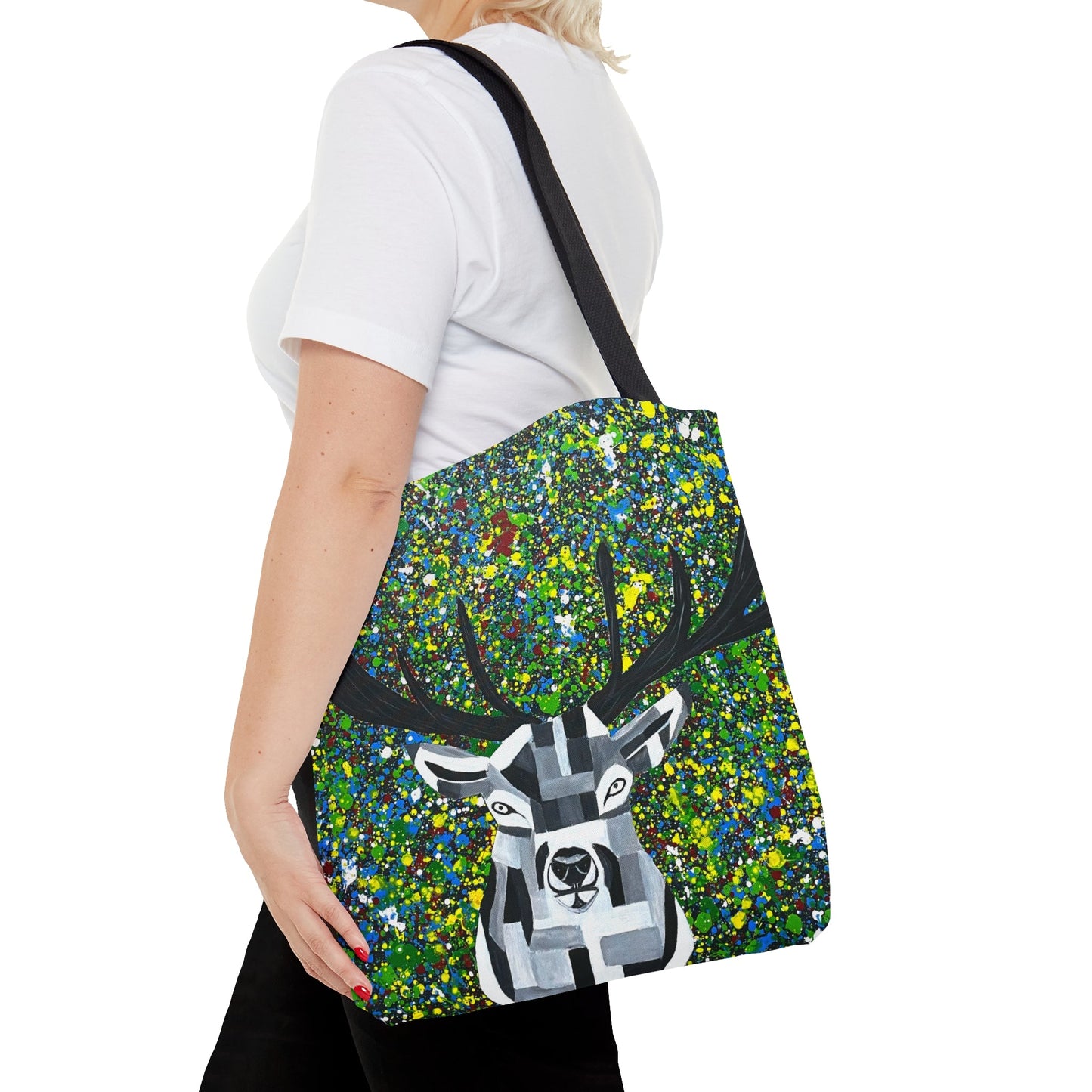 Tote Bag - Colorful Deer - Bags BY Albert Levi Art