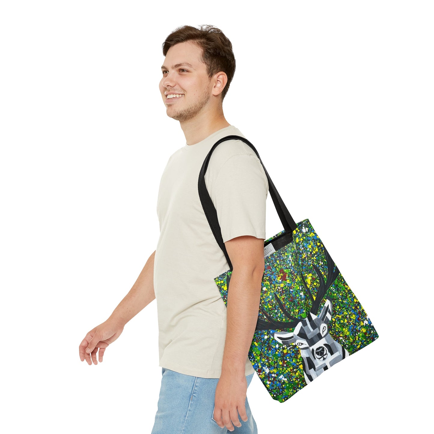 Tote Bag - Colorful Deer - Bags BY Albert Levi Art
