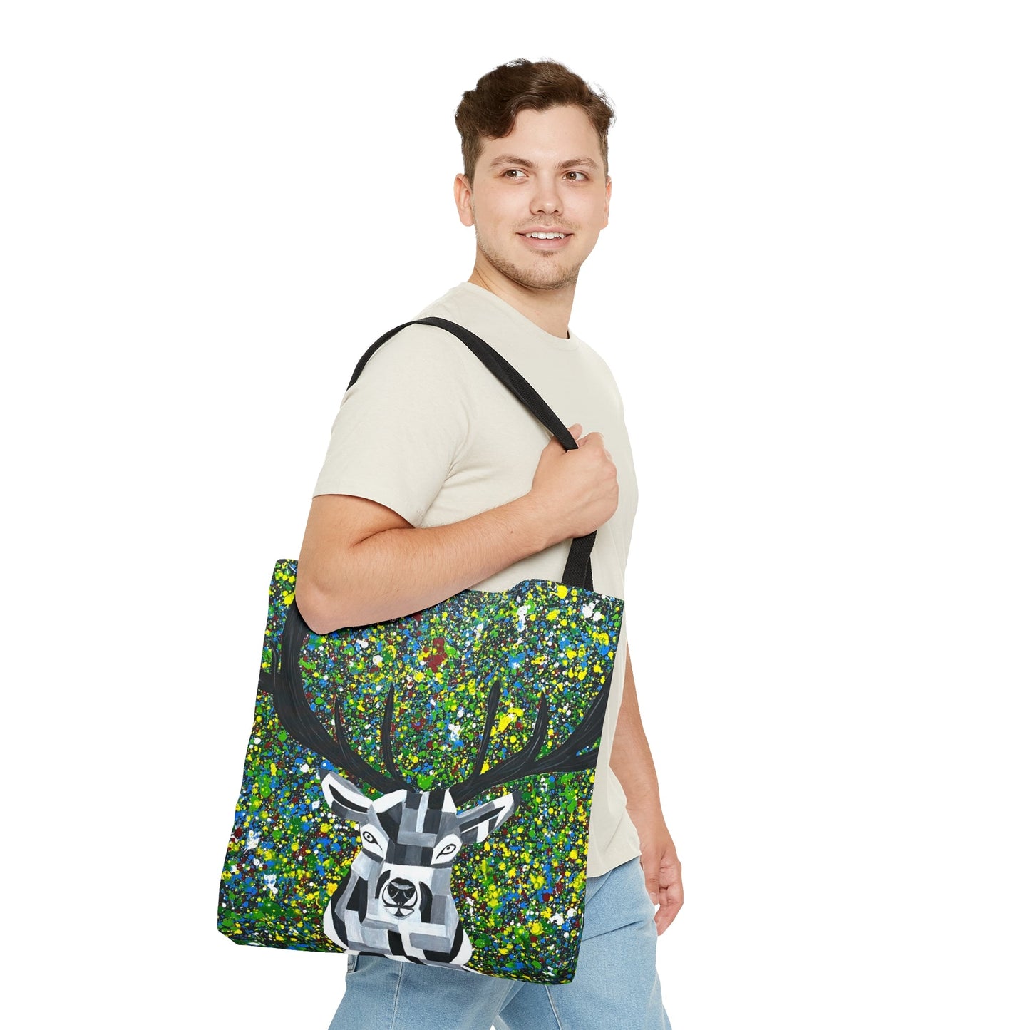 Tote Bag - Colorful Deer - Bags BY Albert Levi Art