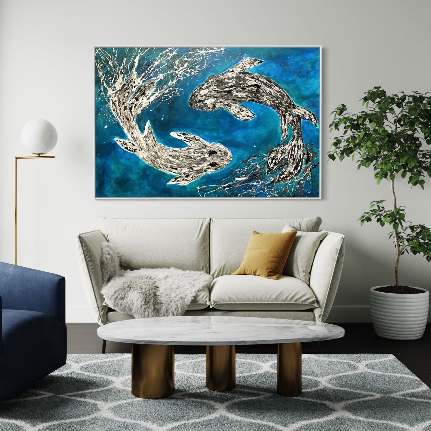 Tote Bag - HARMONY OF KOI - Bags BY Albert Levi Art