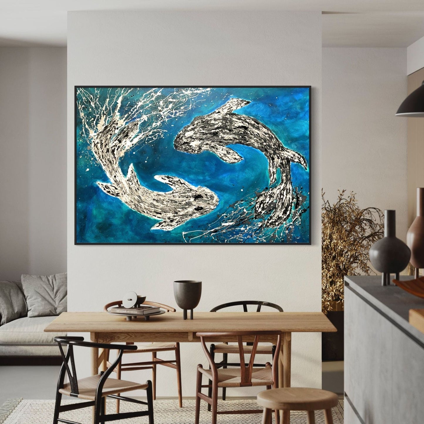Tote Bag - HARMONY OF KOI - Bags BY Albert Levi Art