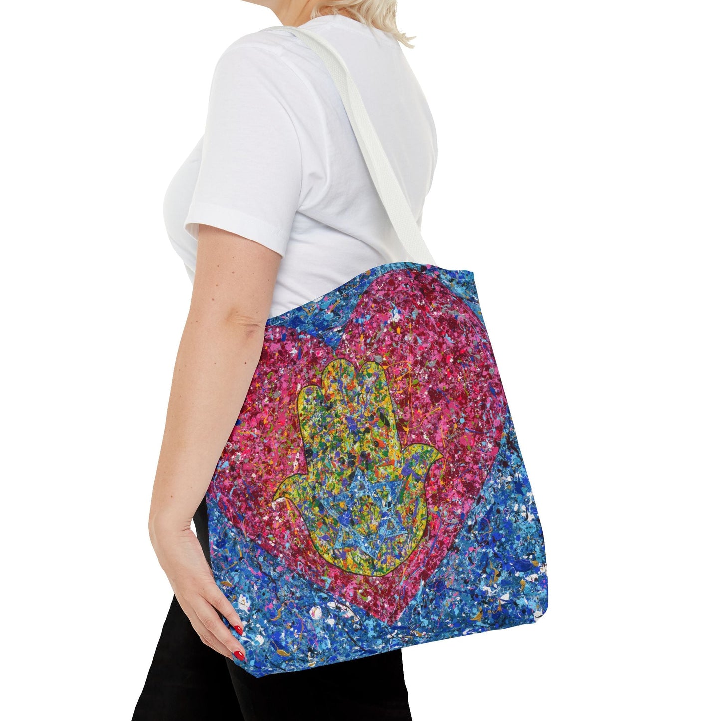 Colorful Bags: "Tote Bag - Heart Of Protection" by Albert Levi Art