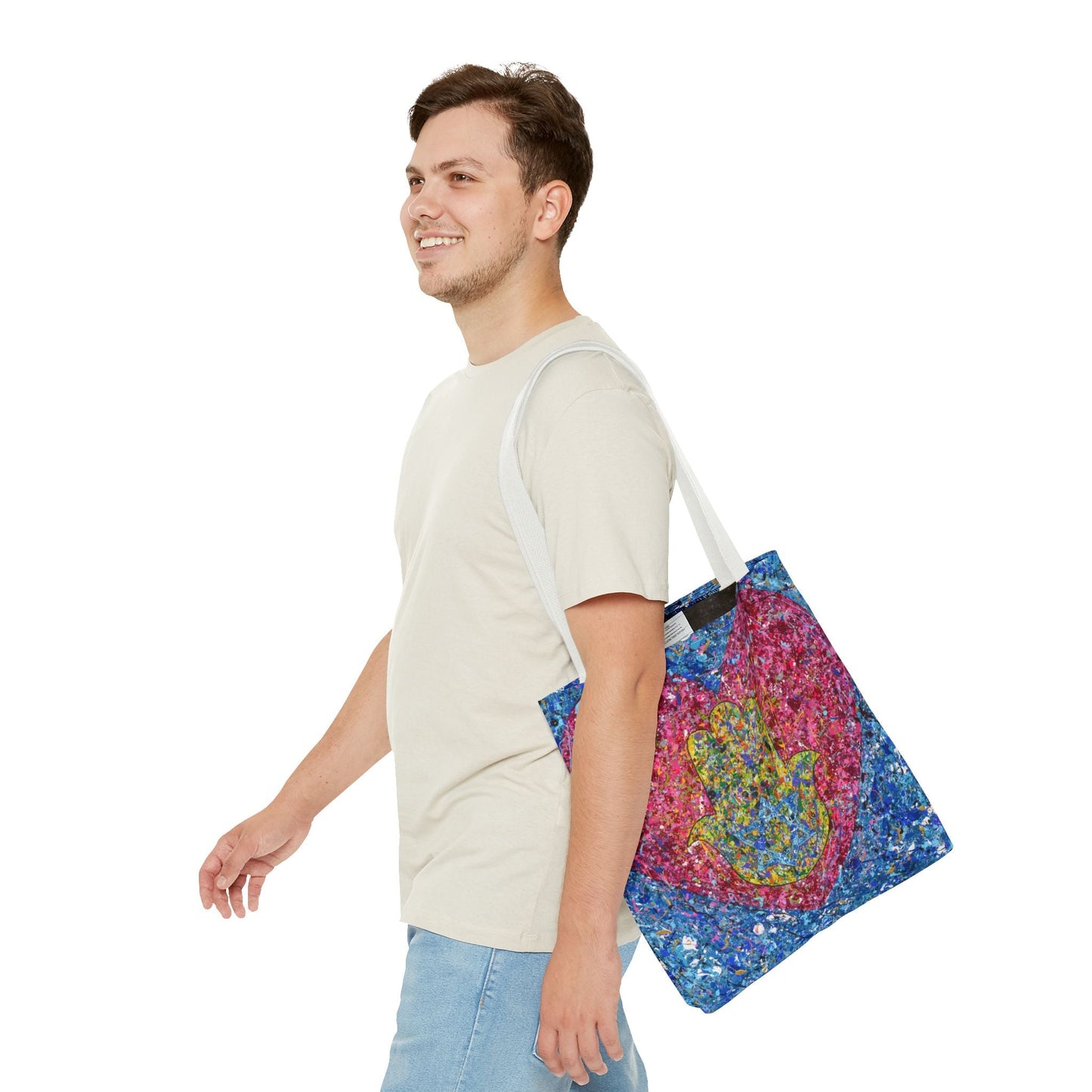 Colorful Bags: "Tote Bag - Heart Of Protection" by Albert Levi Art
