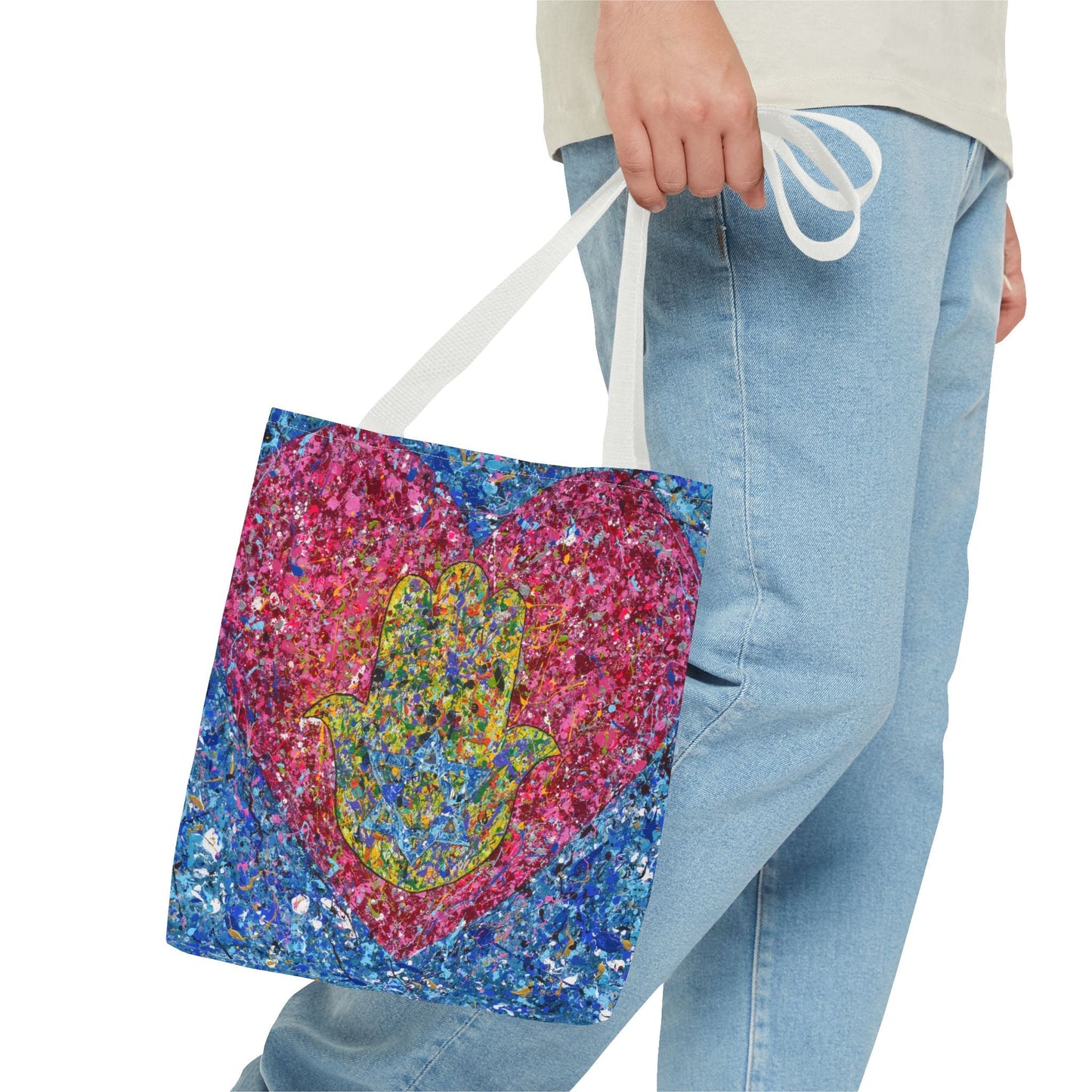 Colorful Bags: "Tote Bag - Heart Of Protection" by Albert Levi Art