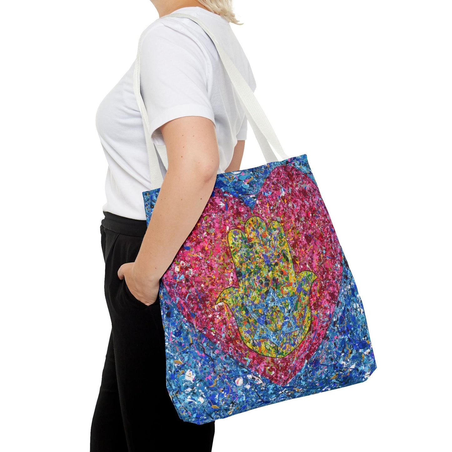 Colorful Bags: "Tote Bag - Heart Of Protection" by Albert Levi Art
