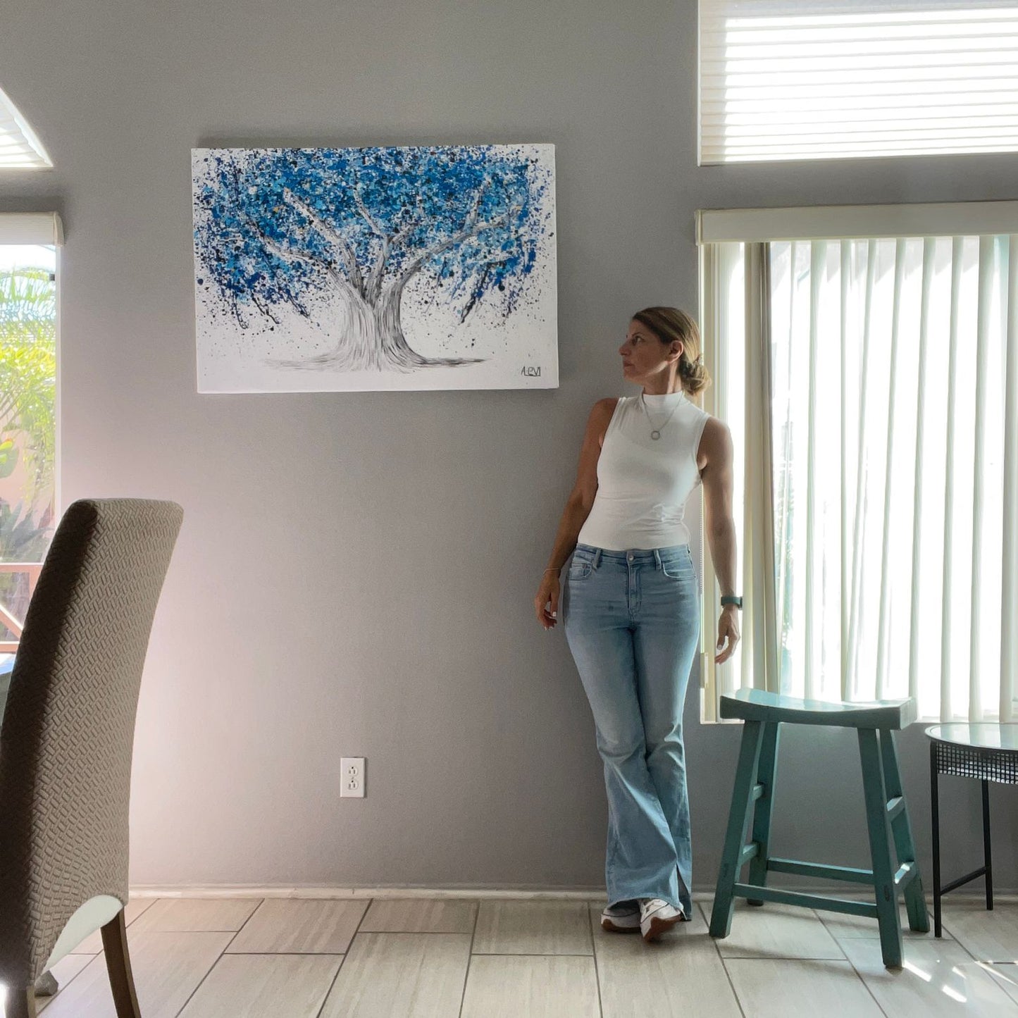 Tree of Life - Blue Life - Canvas BY Albert Levi Art