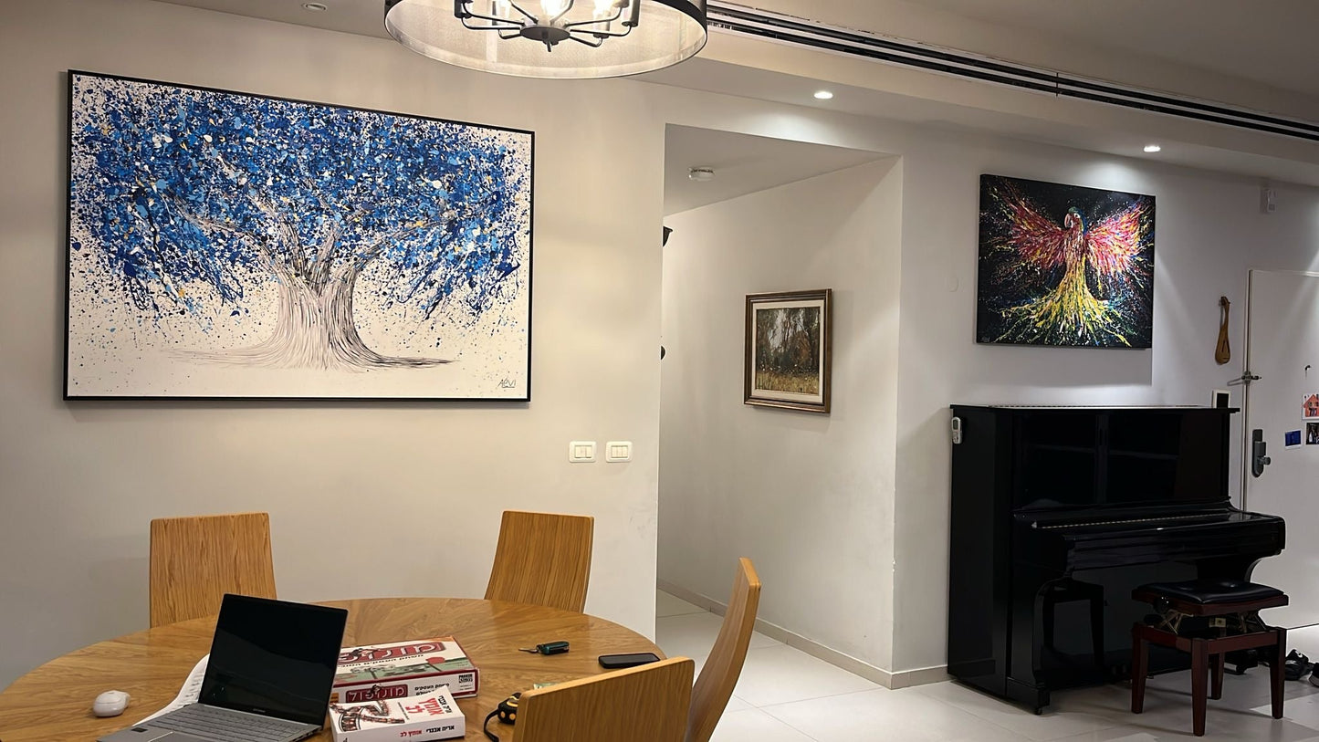 Tree of Life - Blue Life - Canvas BY Albert Levi Art