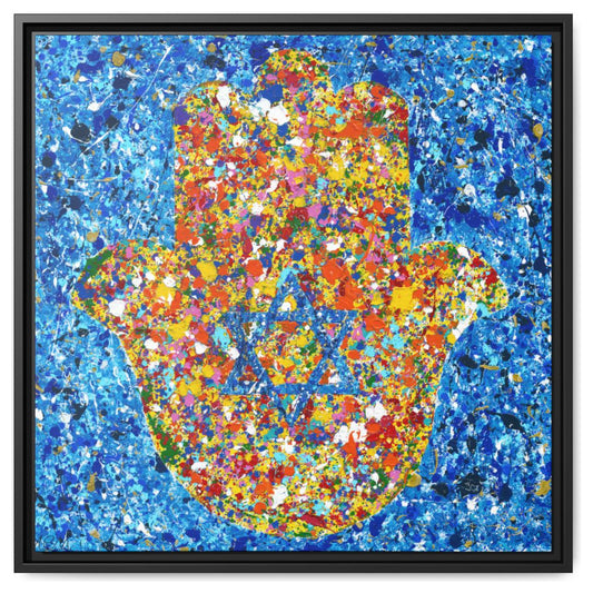 Hamsa Our Shield framed canvas print by Albert Levi