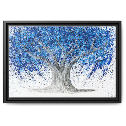 Tree Of Life Blue Life framed canvas print by Albert Levi