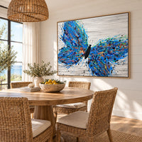 Wild Butterfly canvas wall art, coastal dining room mockup