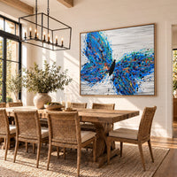 Wild Butterfly canvas wall art, dining shiplap bright room mockup