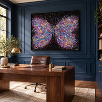 Wings Of Freedom canvas wall art, home office navy room mockup