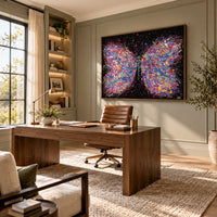 Wings Of Freedom canvas wall art, office walnut room mockup