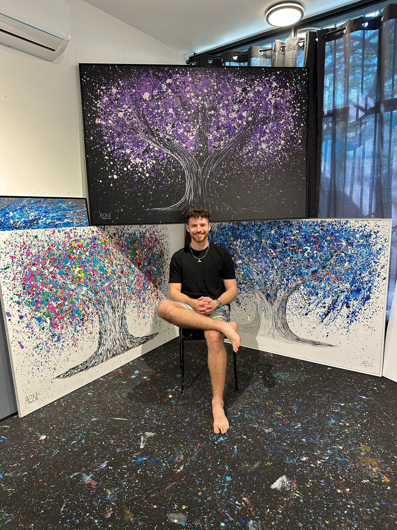 Tree of Happiness Painting – Joy as an Act of Resistance - Albert Levi Art