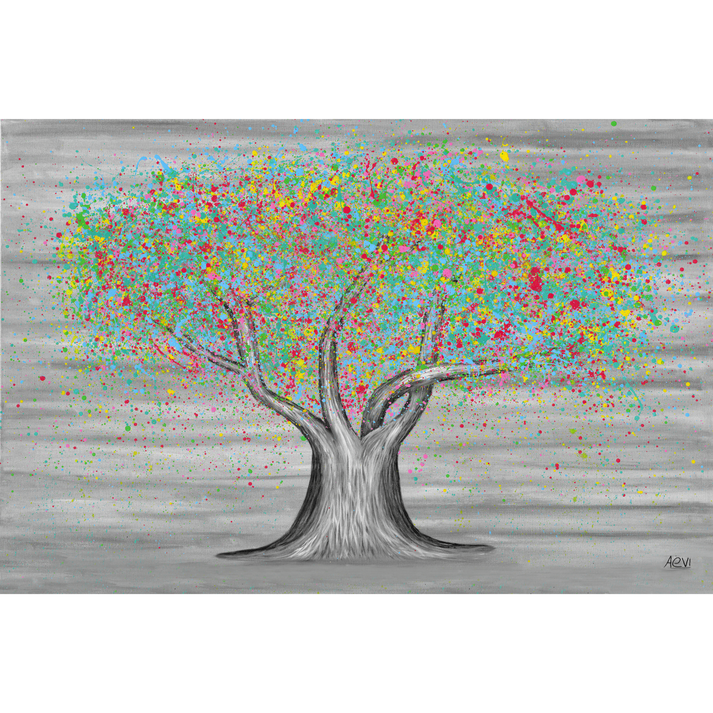 ORIGINAL ARTWORK - Tree Of Happiness - Colorful Fruits