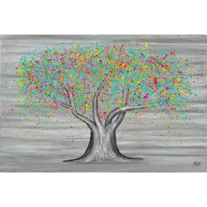 ORIGINAL ARTWORK - Tree Of Happiness - Colorful Fruits