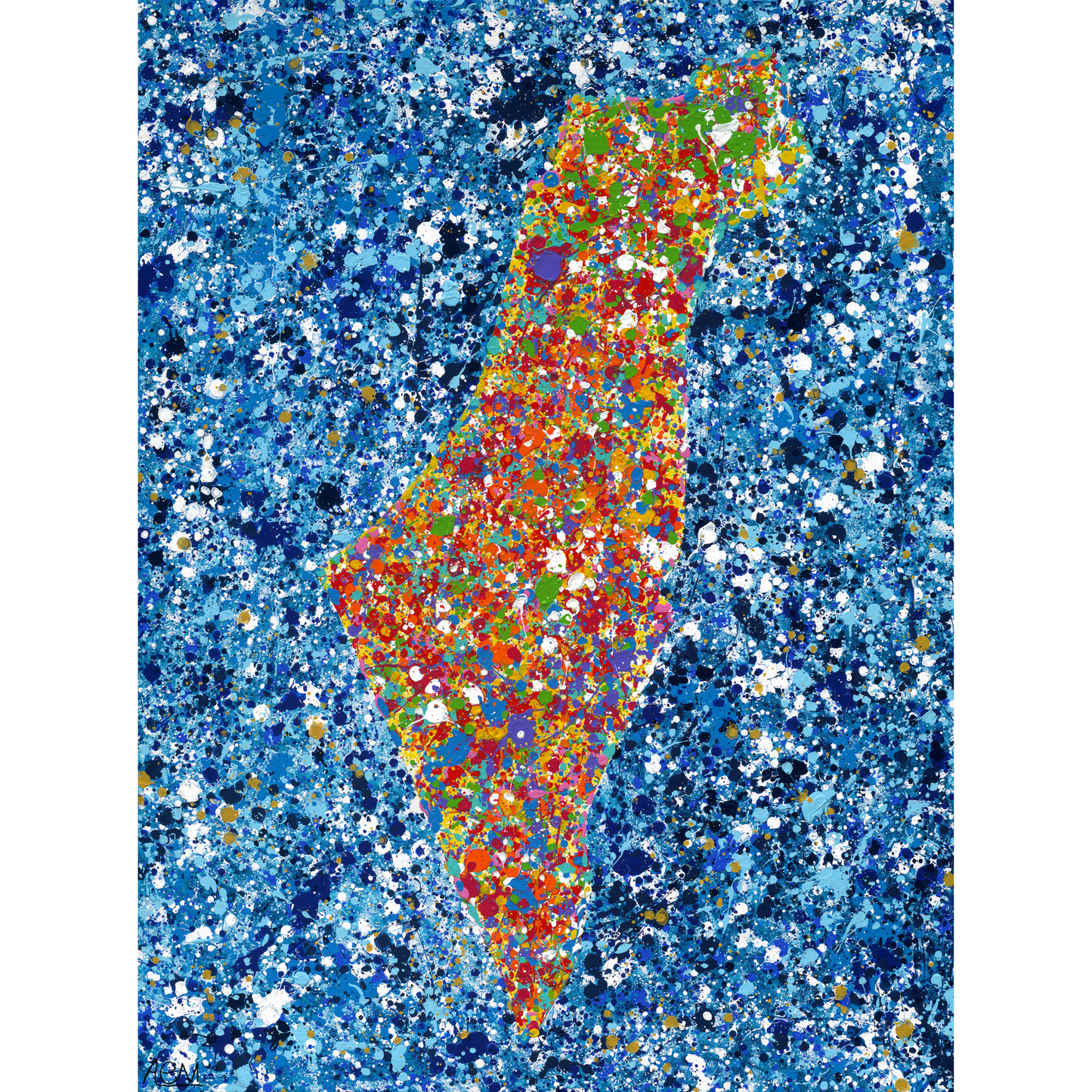 ORIGINAL ARTWORK - Map Of Israel