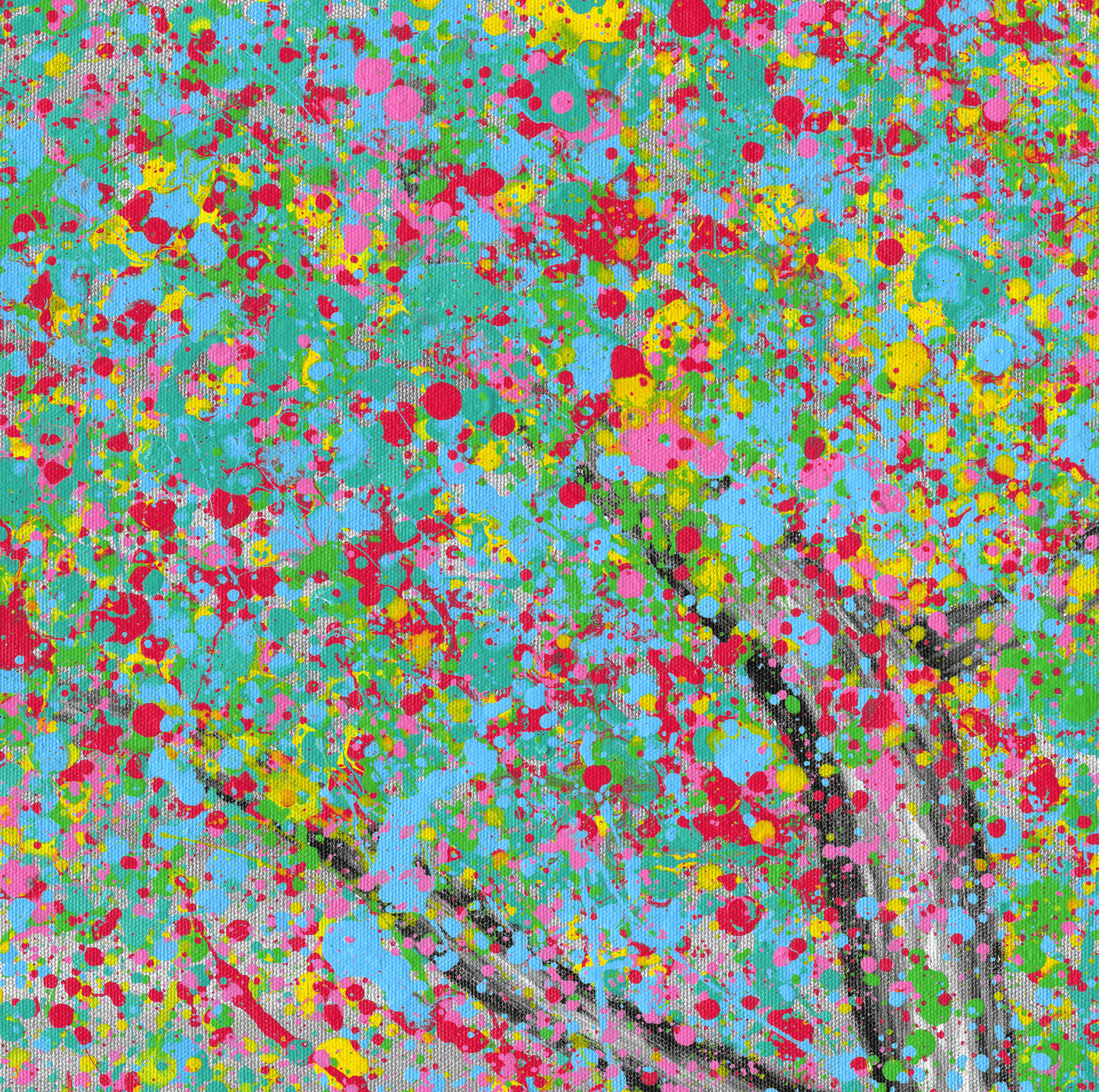 ORIGINAL ARTWORK - Tree Of Happiness - Colorful Fruits