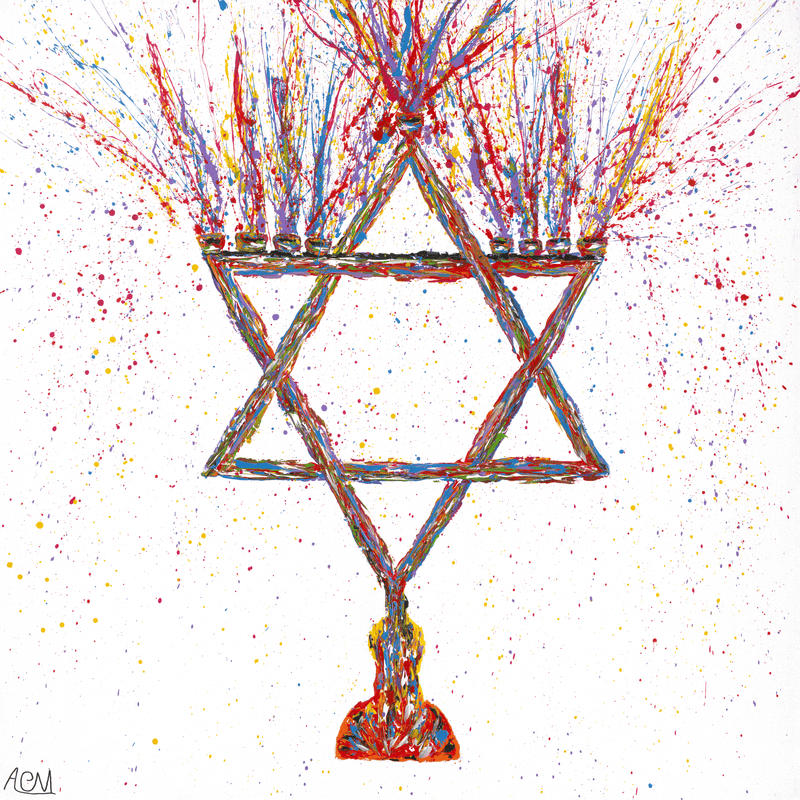 ORIGINAL ARTWORK -  Chanuka -  Hanukkah