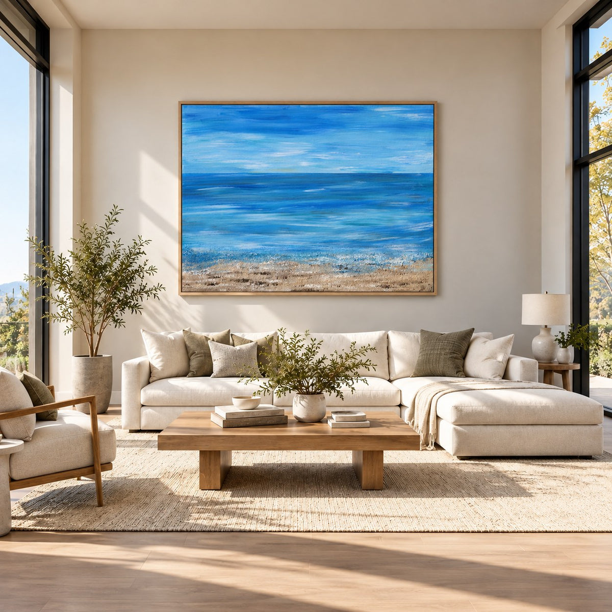 A moment of silence canvas wall art in a bright living room