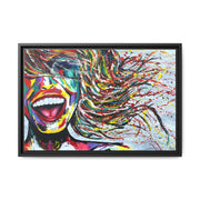 AFTER NOVA Smile Forever framed canvas print, black frame