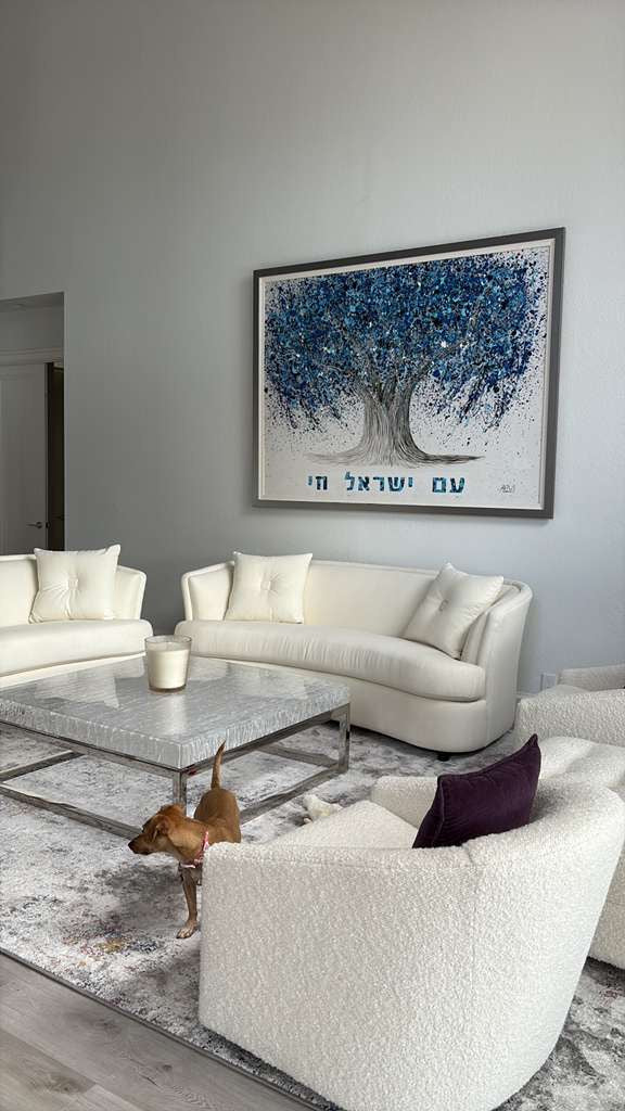 Albert Levi artwork displayed in a luxury living room