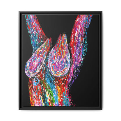 Beauty framed canvas print, black frame
