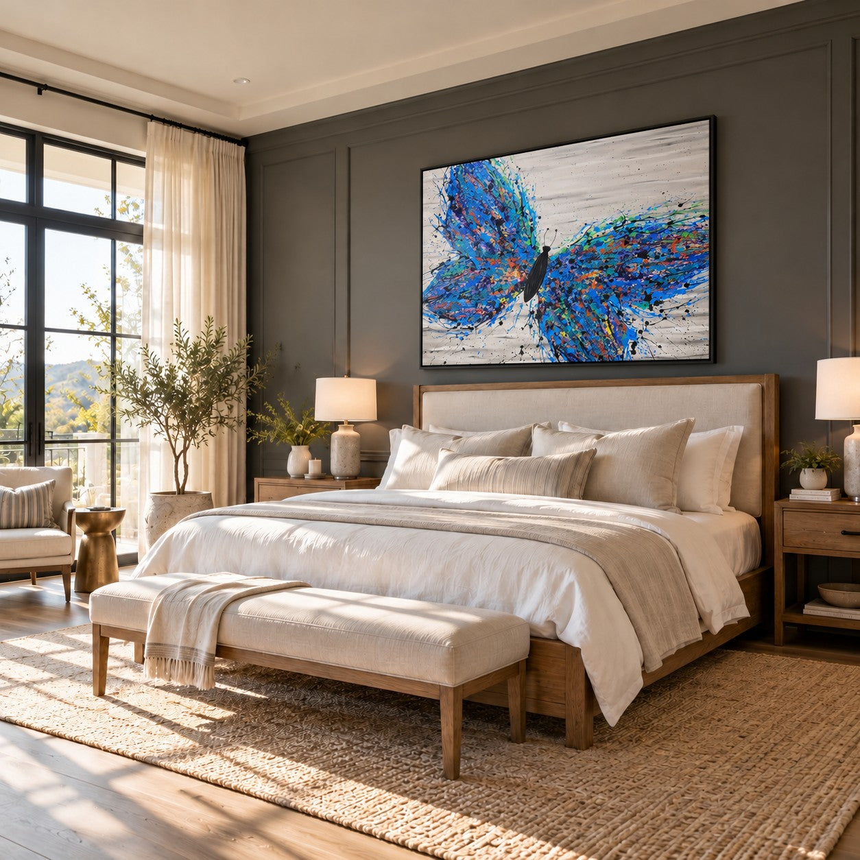 Wild Butterfly canvas wall art room mockup